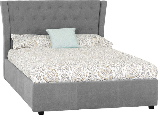 Camden 4'6" Bed - Grey Fabric - The Right Buy Store