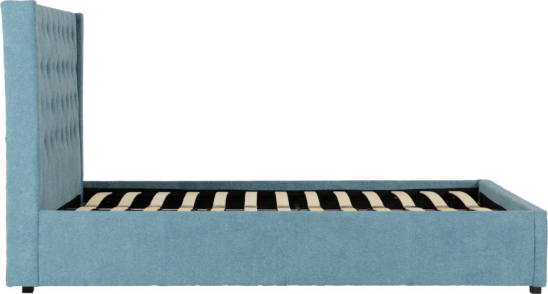 Camden Plus 4'6" Storage Bed Blue Fabric- The Right Buy Store