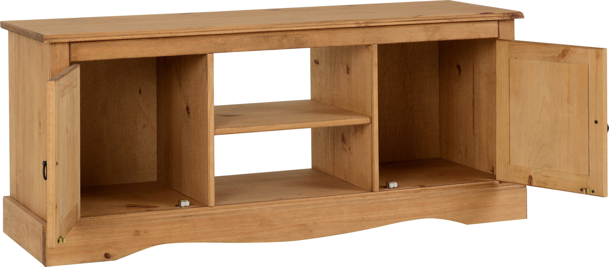 Corona 2 Door 1 Shelf Flat Screen TV Unit - Distressed Waxed Pine