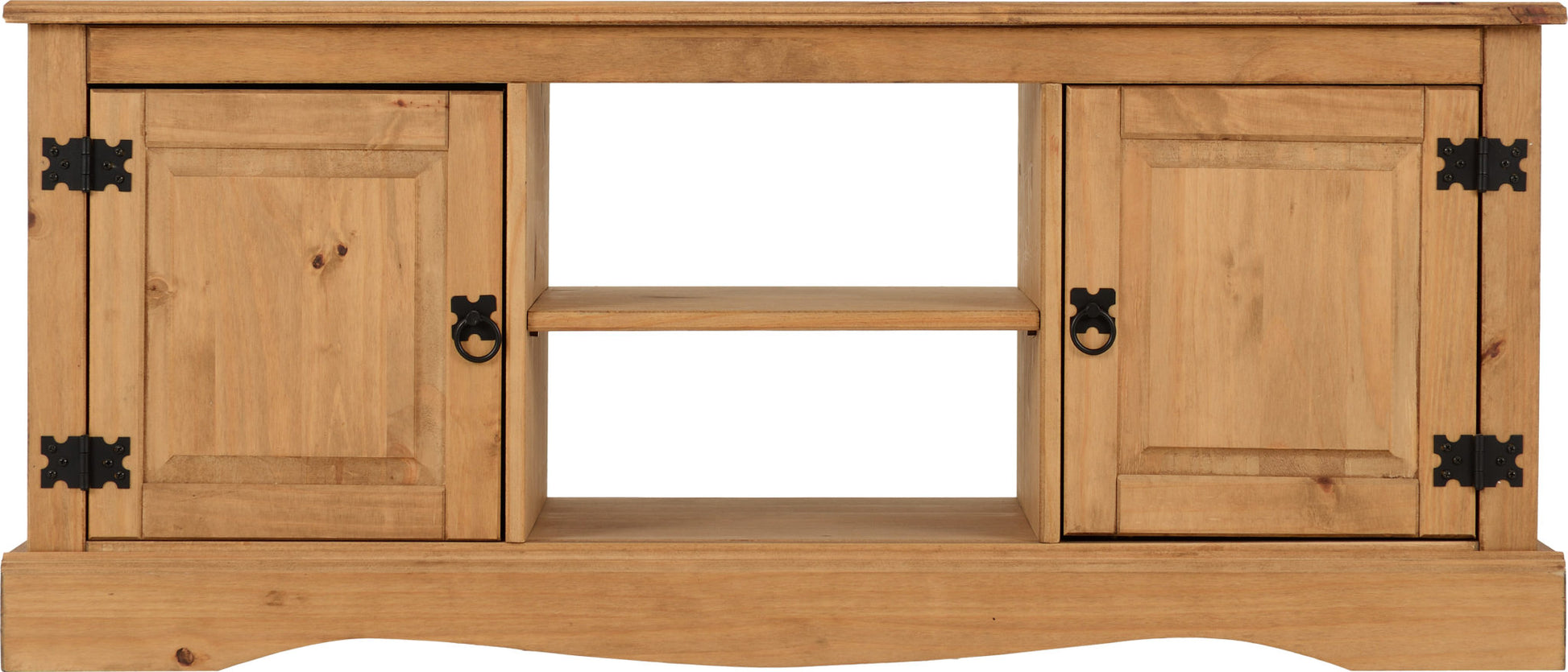 Corona 2 Door 1 Shelf Flat Screen TV Unit - Distressed Waxed Pine
