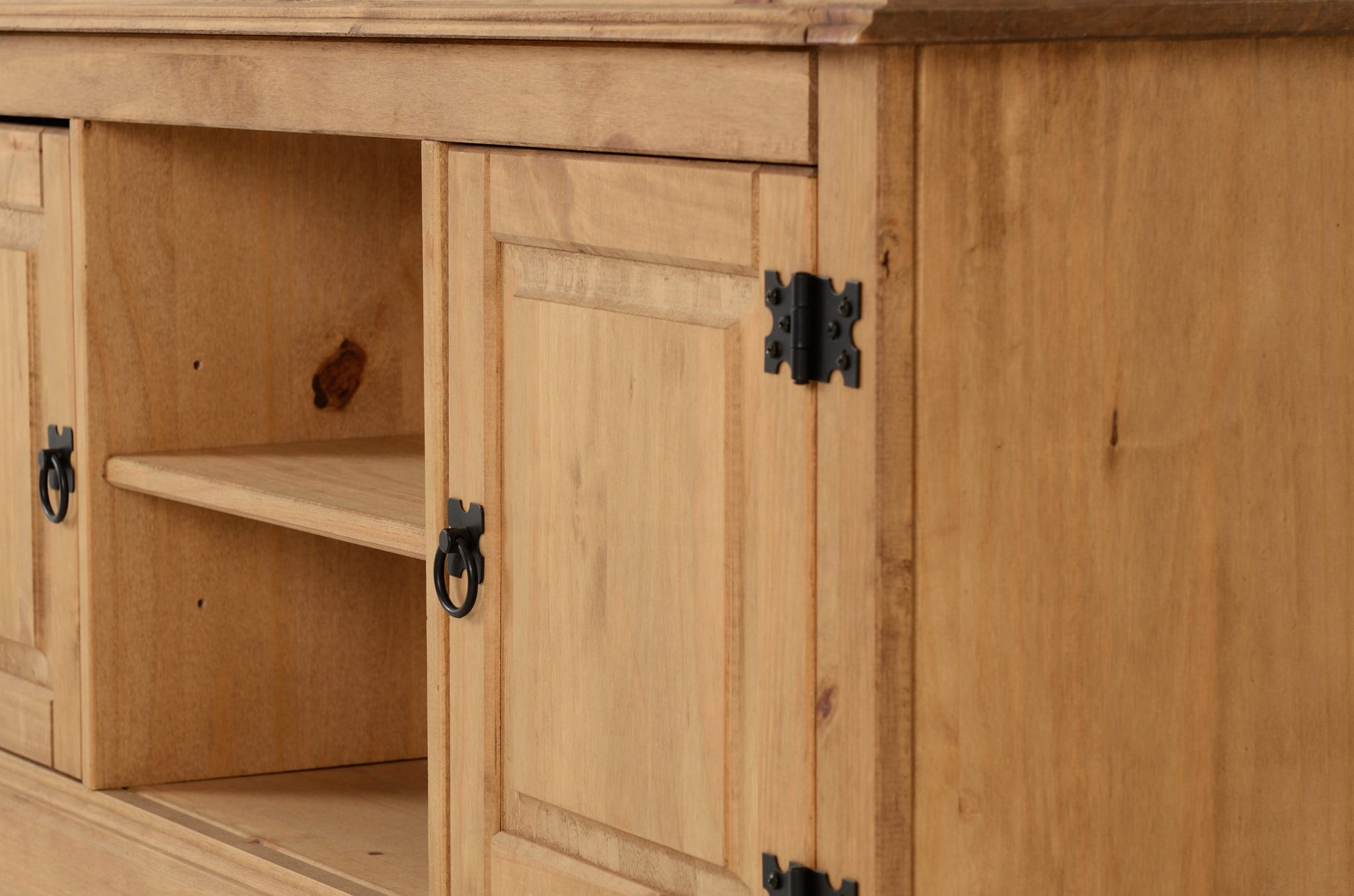 Corona 2 Door 1 Shelf Flat Screen TV Unit - Distressed Waxed Pine