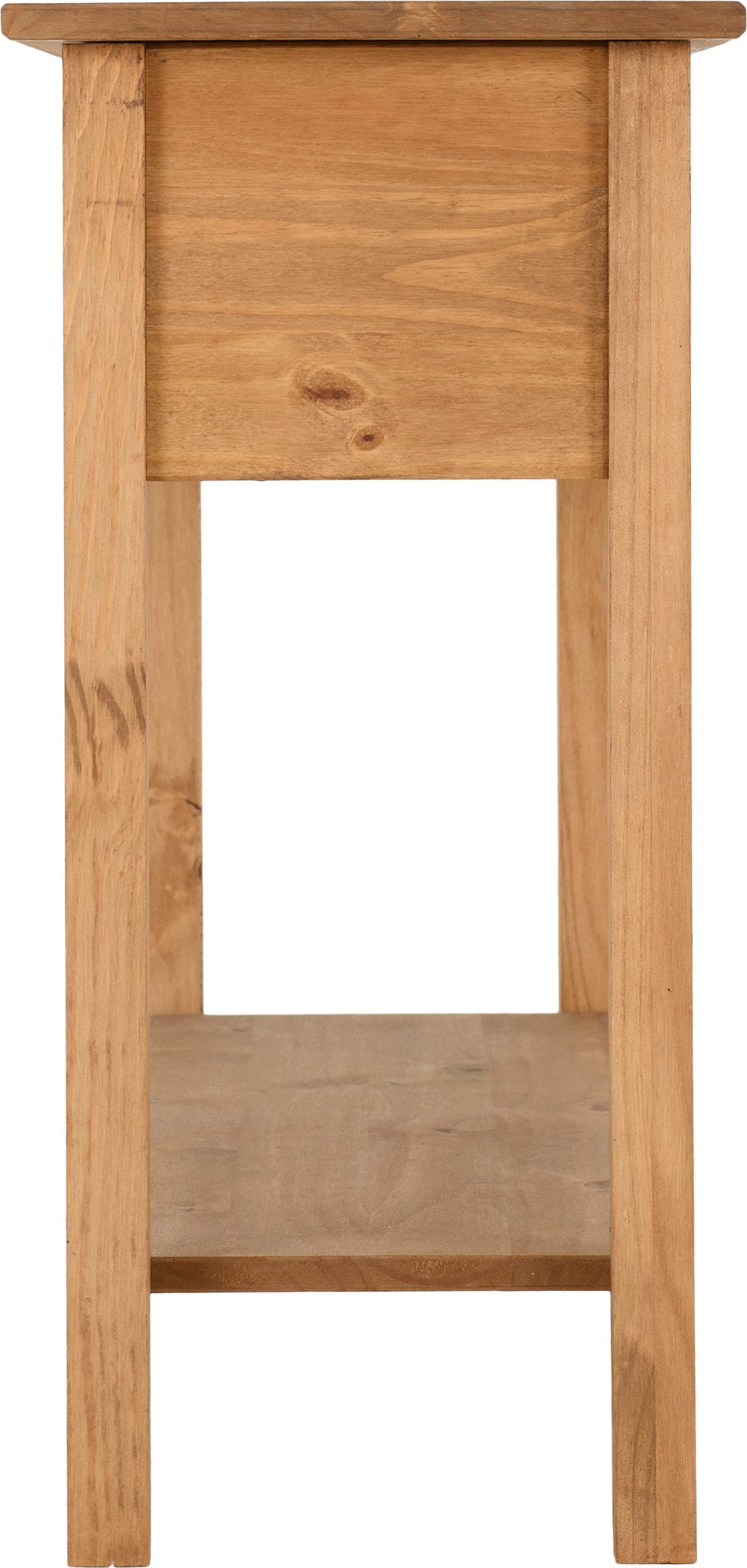 Corona 3 Drawer Console Table With Shelf- Distressed Waxed Pine