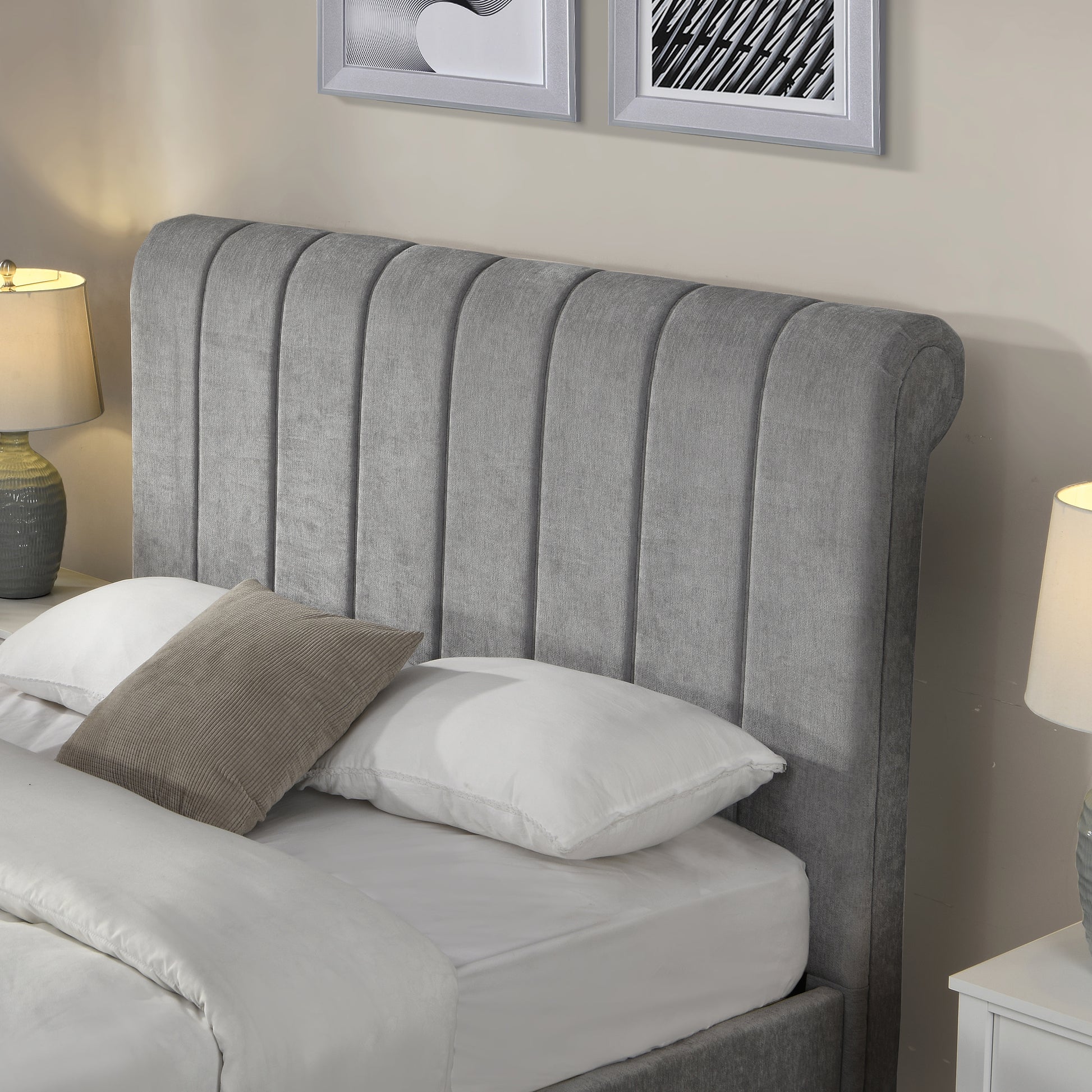 Carlow Gas-Lift Bed - Grey