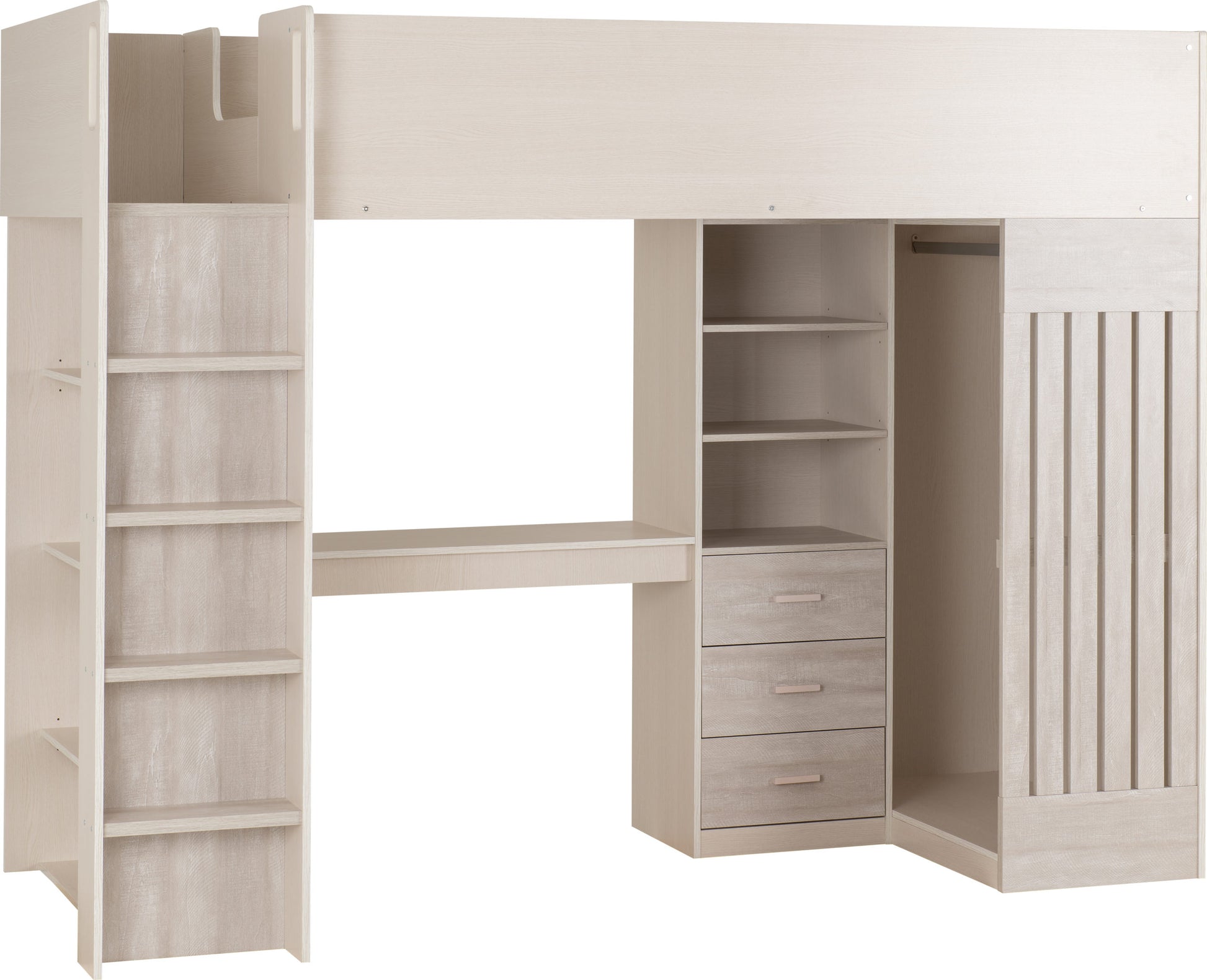 Jupiter High Sleeper Bed -  White/Grey