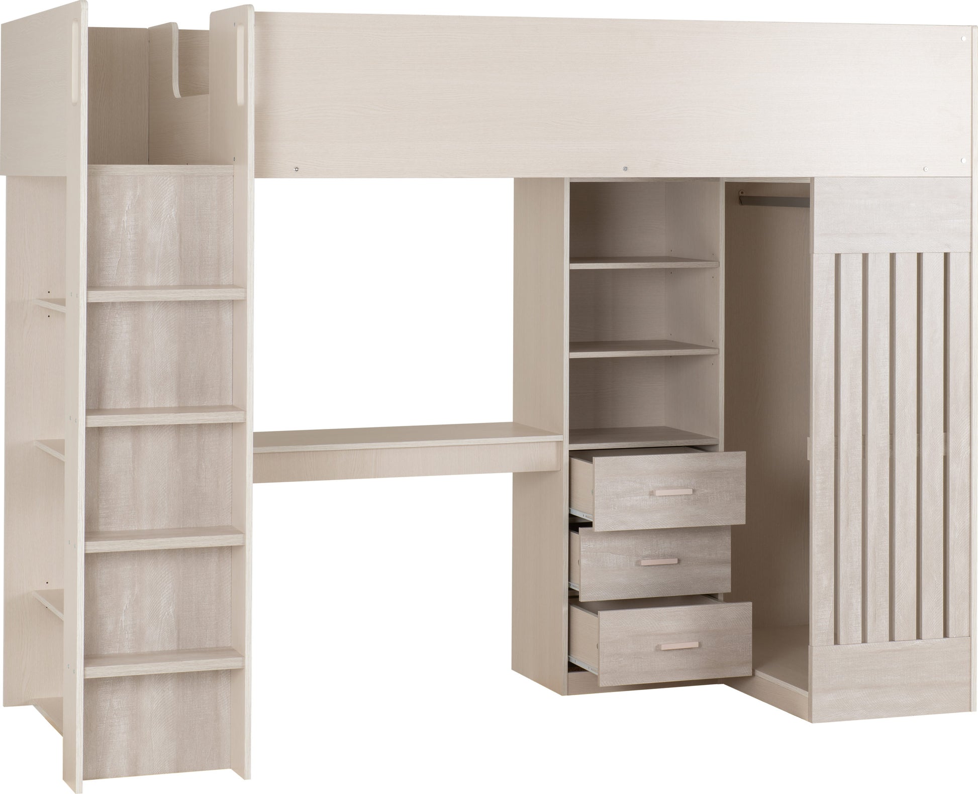 Jupiter High Sleeper Bed -  White/Grey