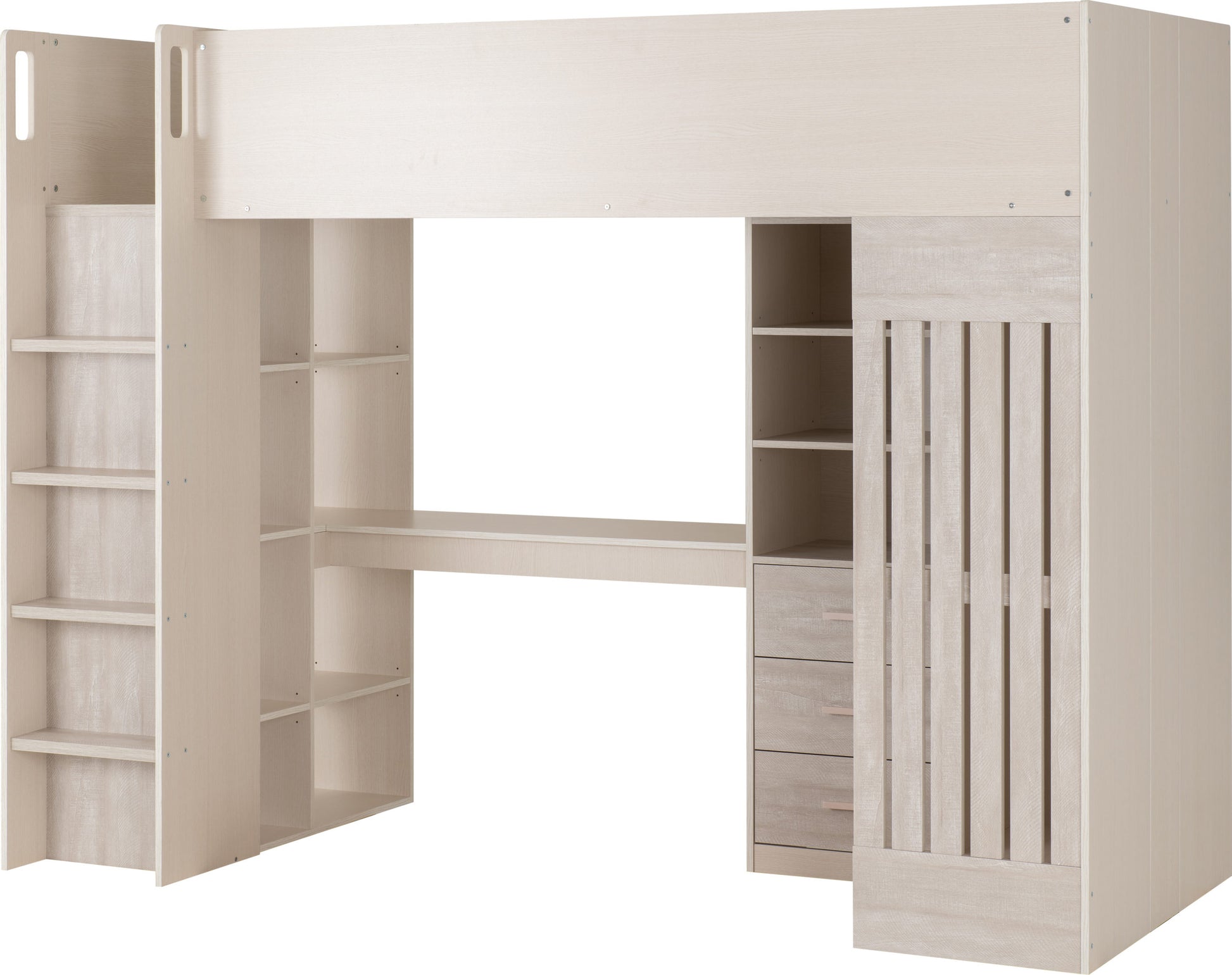 Jupiter High Sleeper Bed -  White/Grey