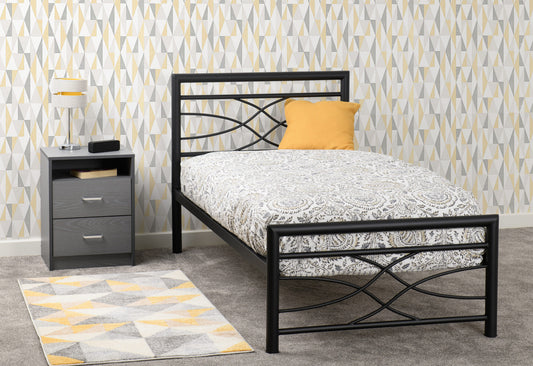 Kelly 3' Single Bed - Black