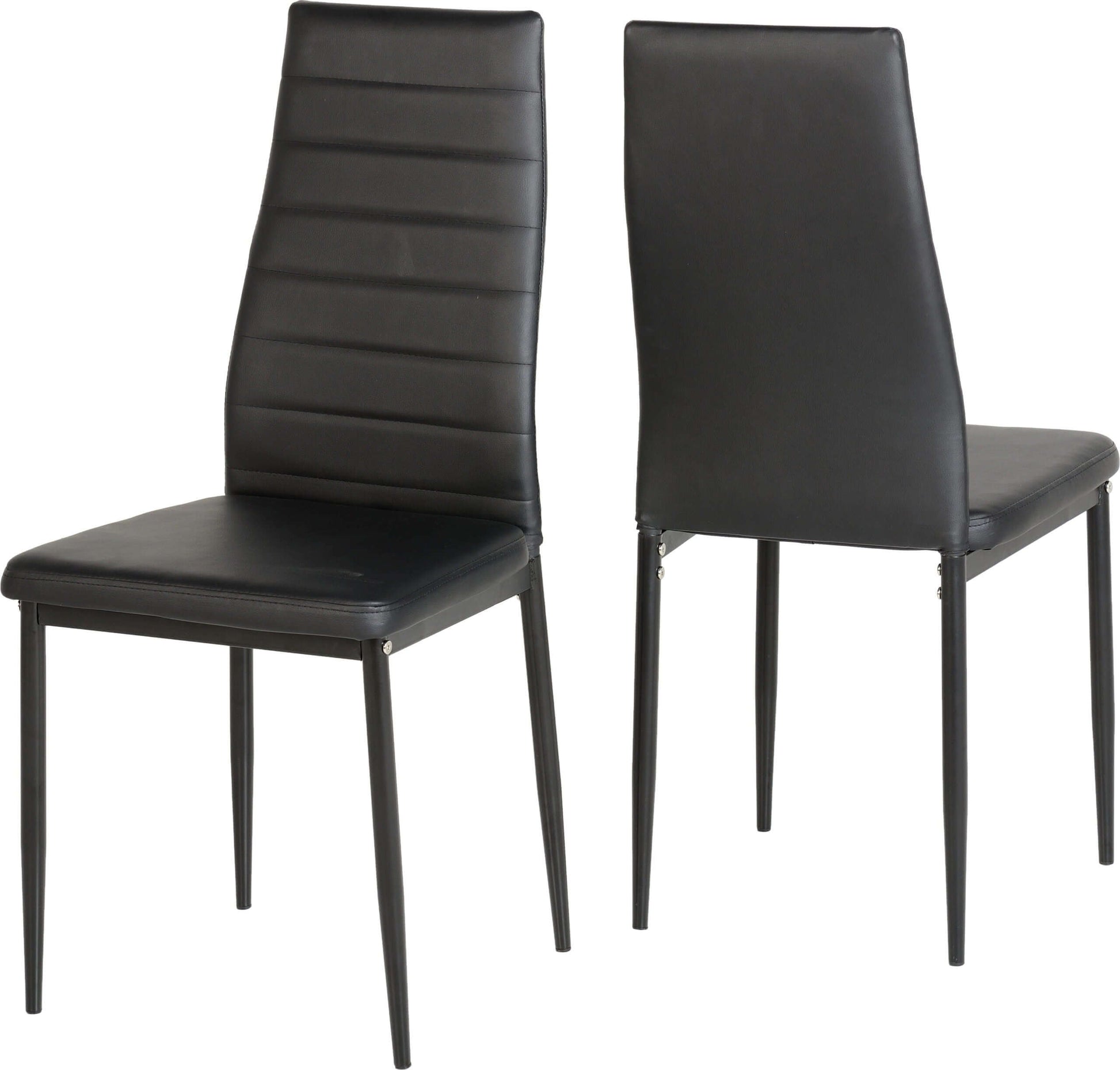 Abbey Chair x 2 Black Faux Leather- The Right Buy Store