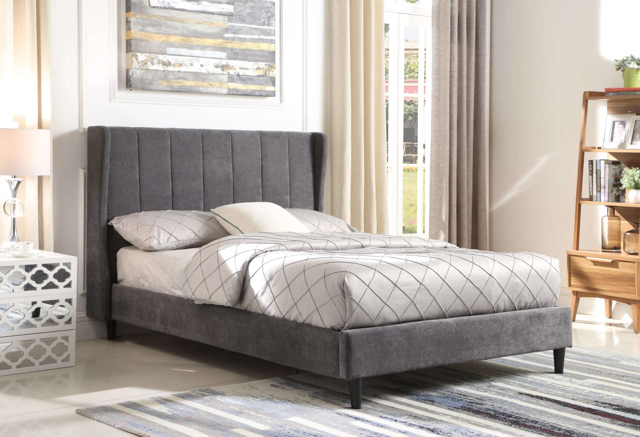 Dark grey sales single bed