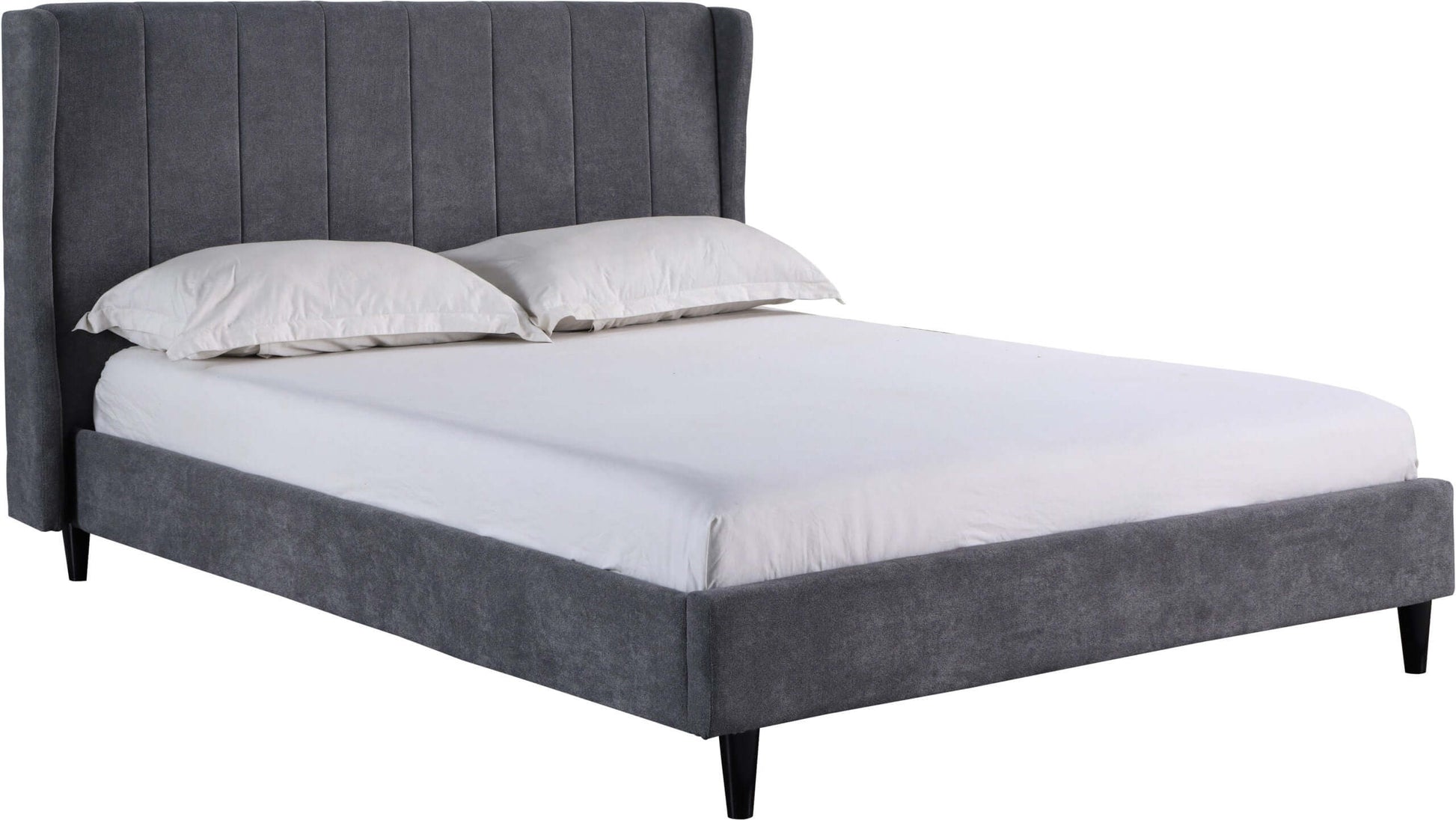 Amelia 5' King Bed Dark Grey Fabric- The Right Buy Store