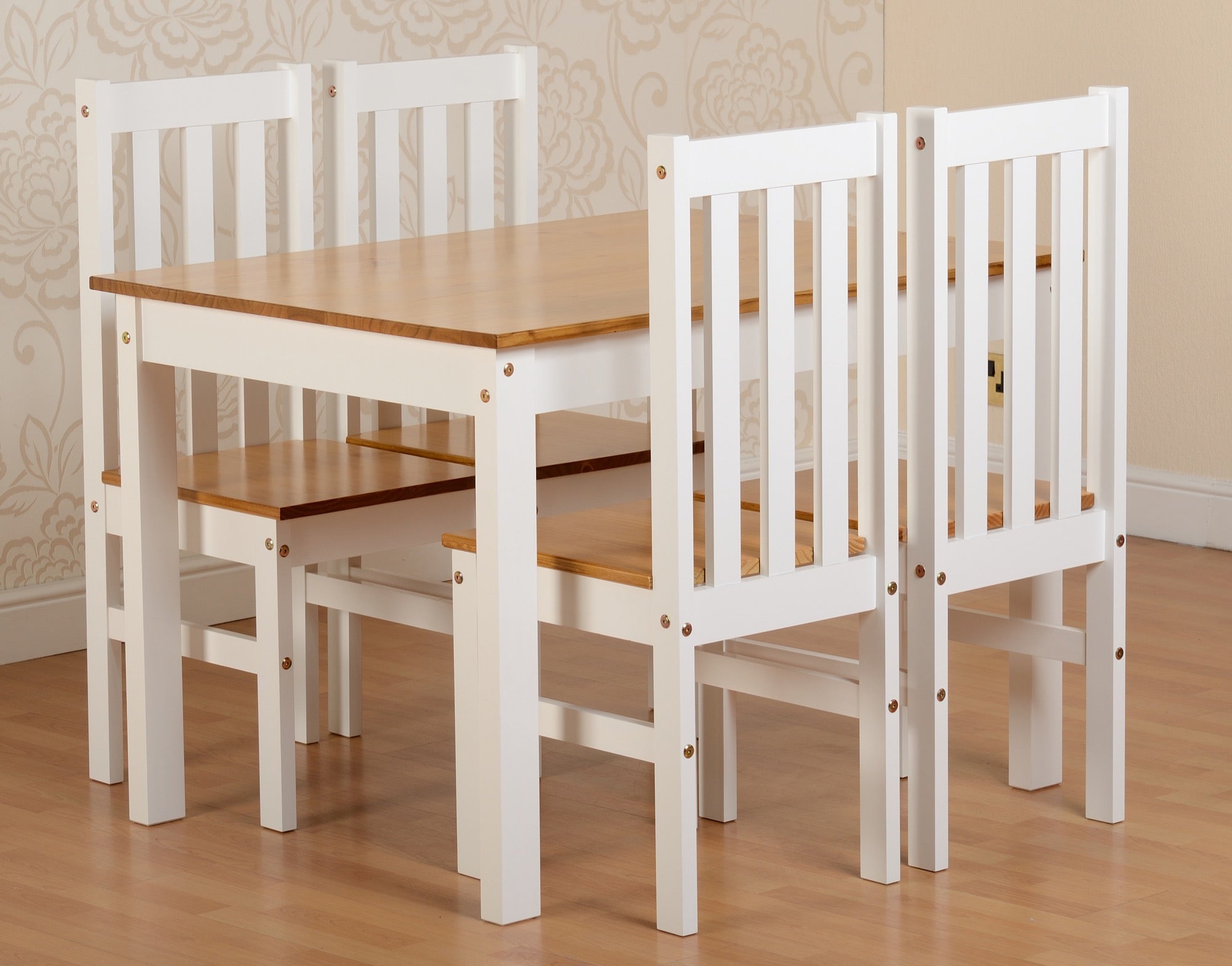 Ludlow 1+4 Dining Set - White/Oak Lacquer – The Right Buy Store