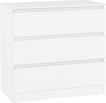 Malvern 3 Drawer Chest White - The Right Buy Store