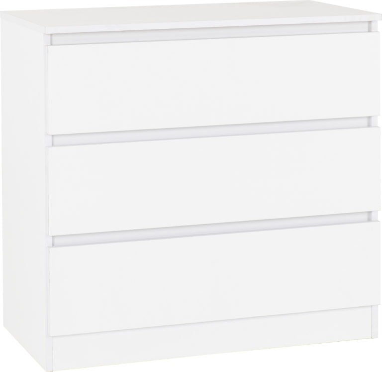 Malvern 3 Drawer Chest White - The Right Buy Store