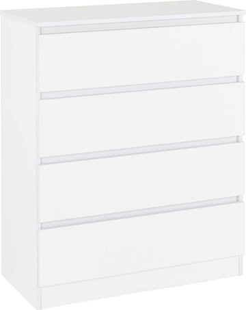 Malvern 4 Drawer Chest White- The Right Buy Store
