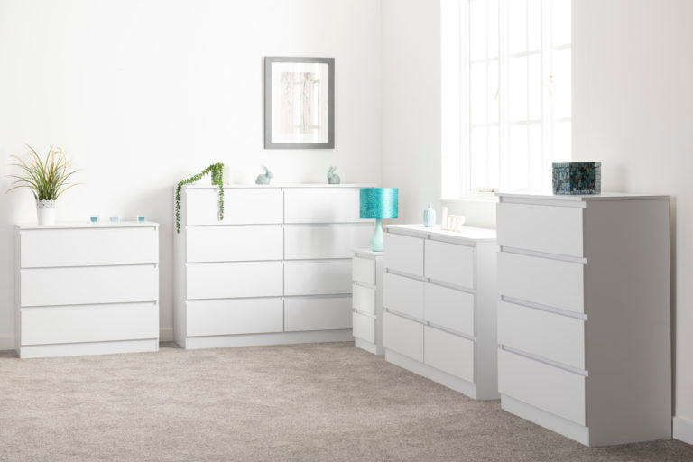 Malvern 4 Drawer Chest White- The Right Buy Store