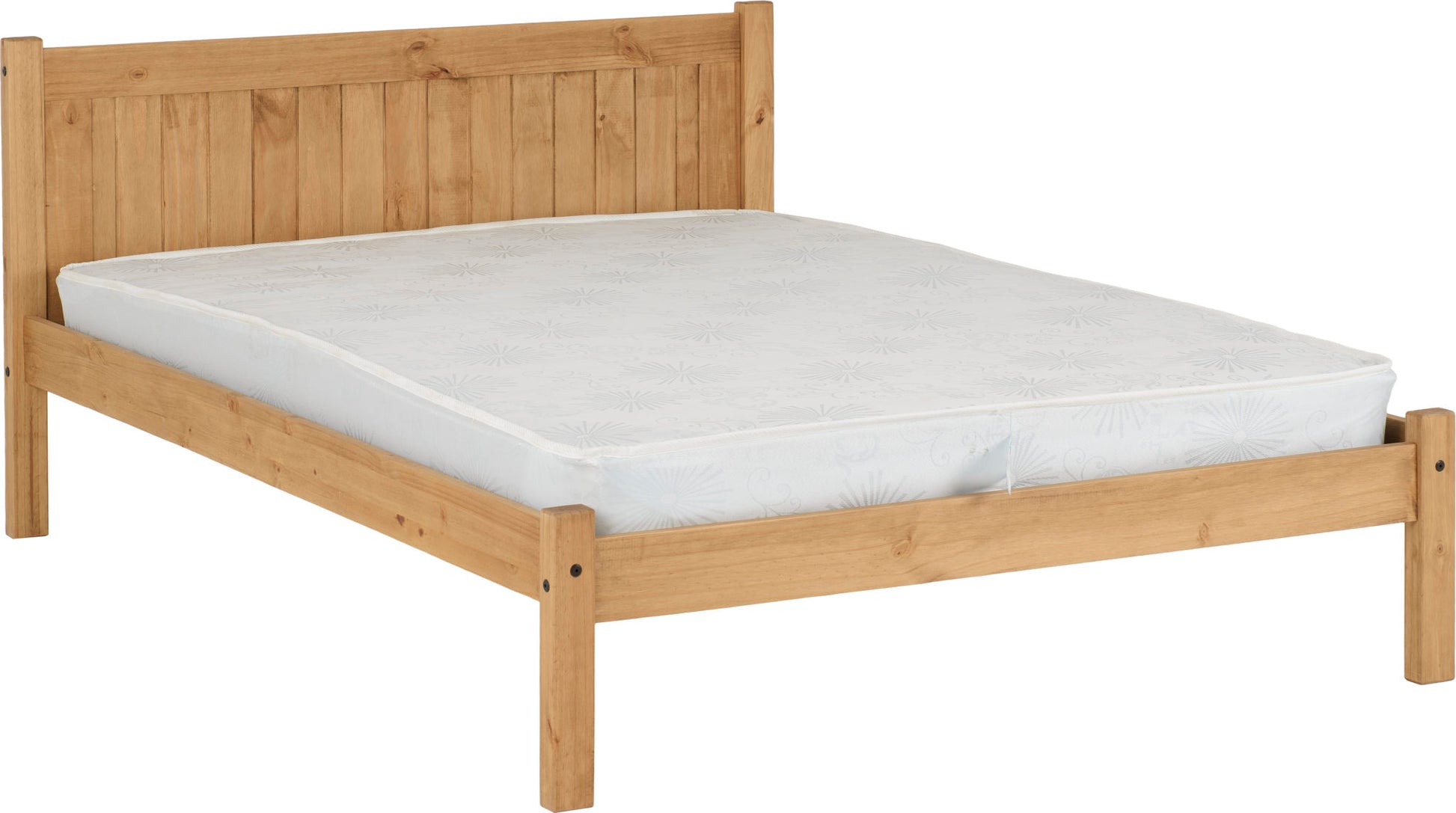 Maya 4'6" Bed - Distressed Waxed Pine