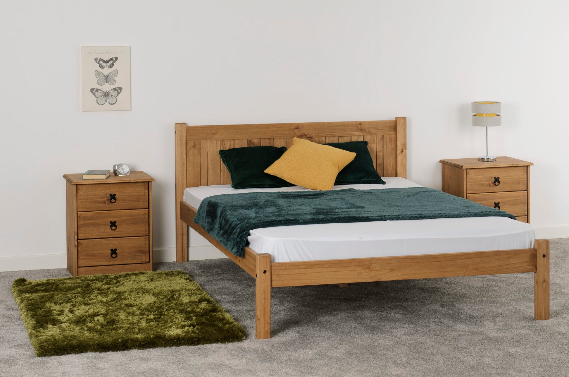 Maya 4'6" Bed - Distressed Waxed Pine