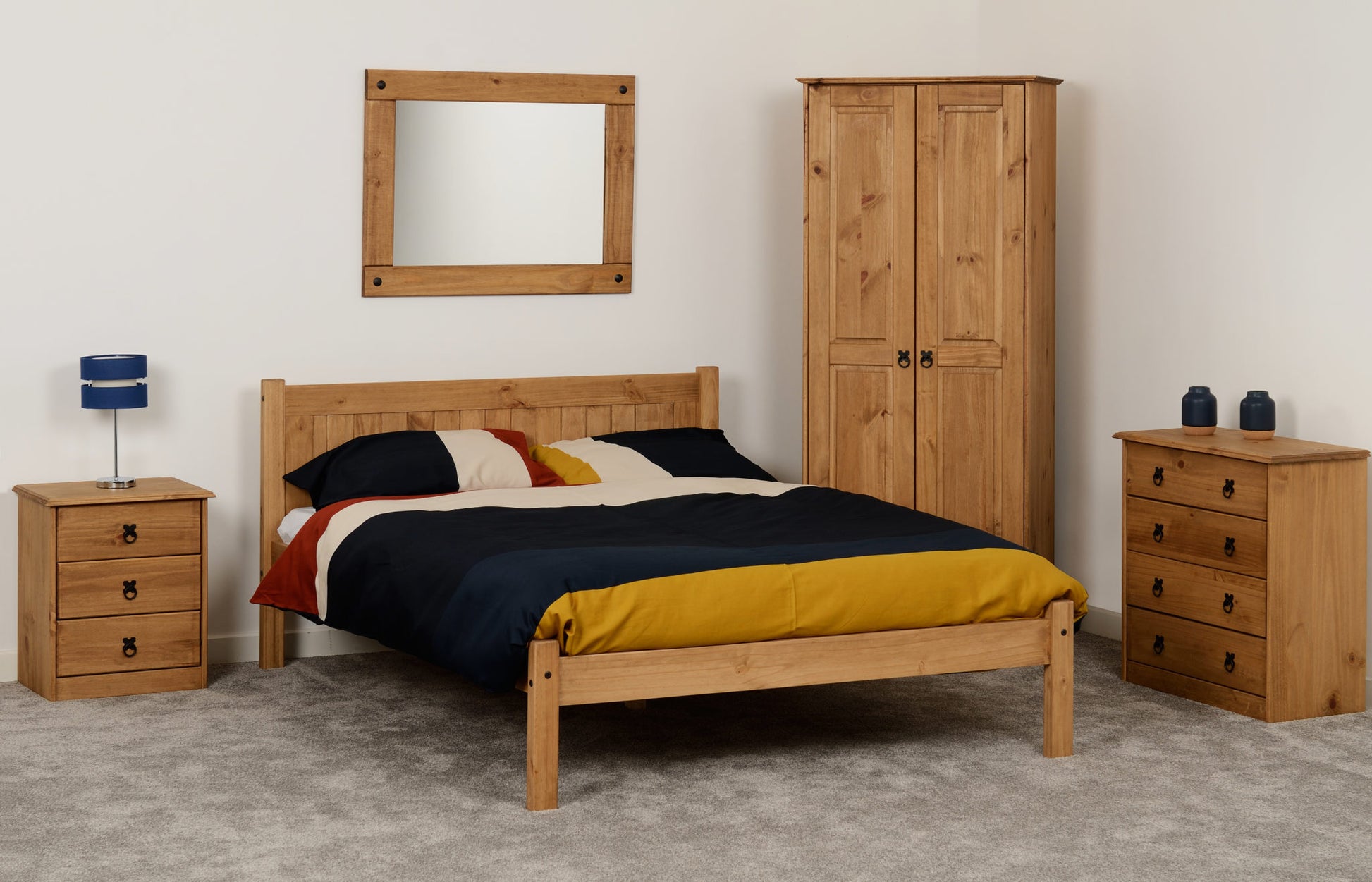 Maya 4'6" Bed - Distressed Waxed PineMaya 4'6" Bed - Distressed Waxed Pine