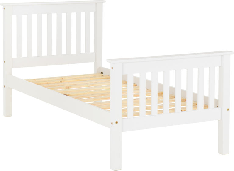 Monaco 3' Bed High Foot End - White