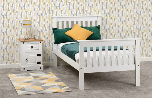 Monaco 3' Bed High Foot End - White