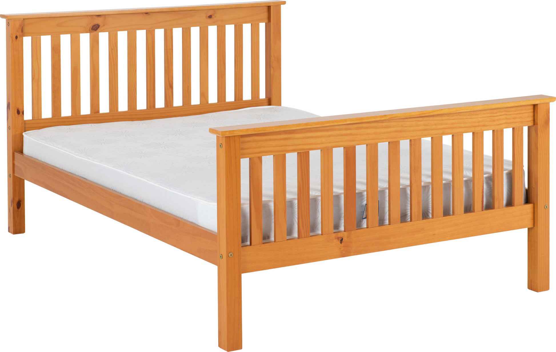 Monaco 4'6" Bed High Foot End - Antique Pine