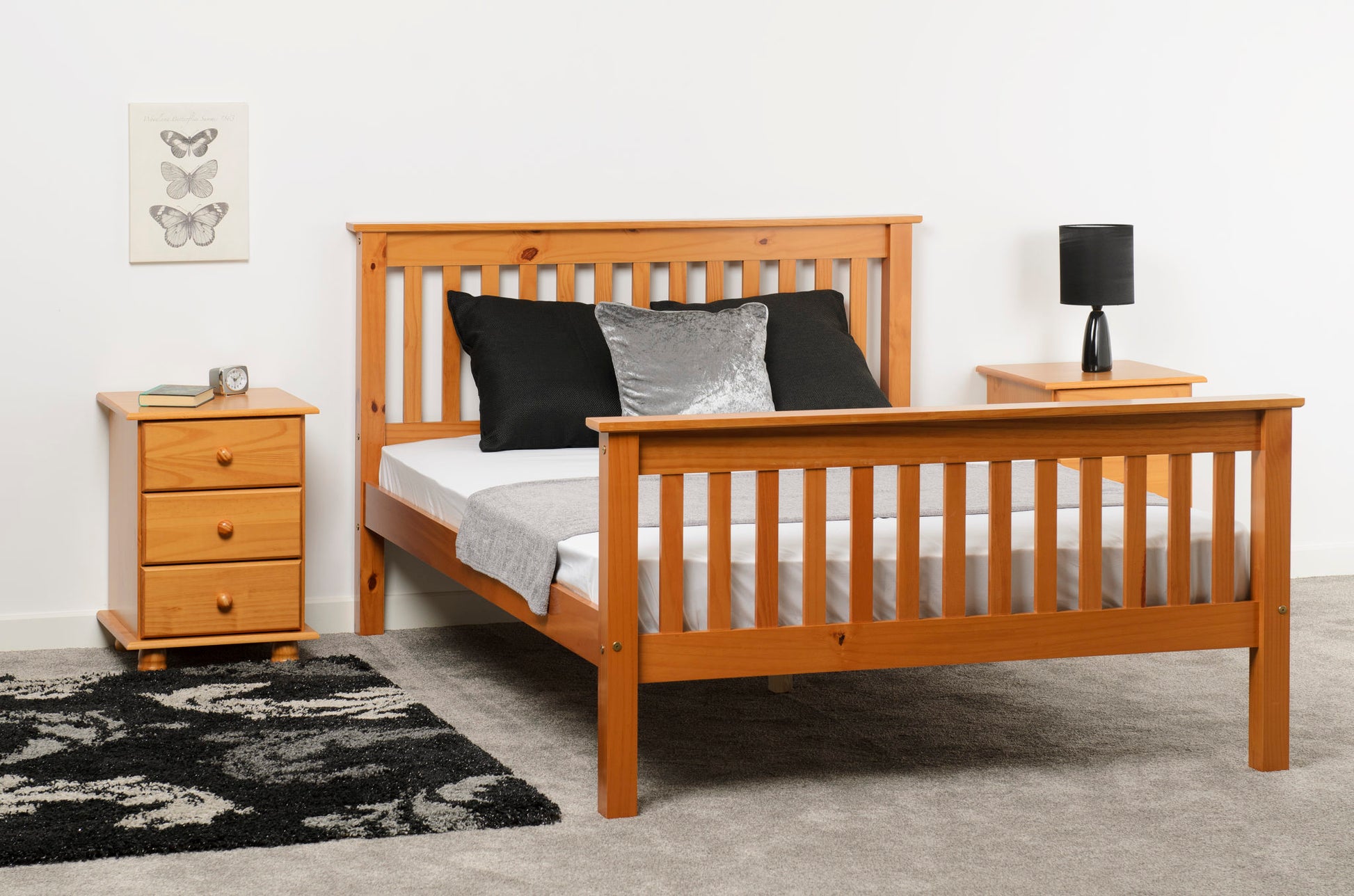 Monaco 4'6" Bed High Foot End - Antique Pine