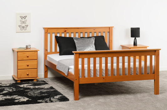 Monaco 4'6" Bed High Foot End - Antique Pine