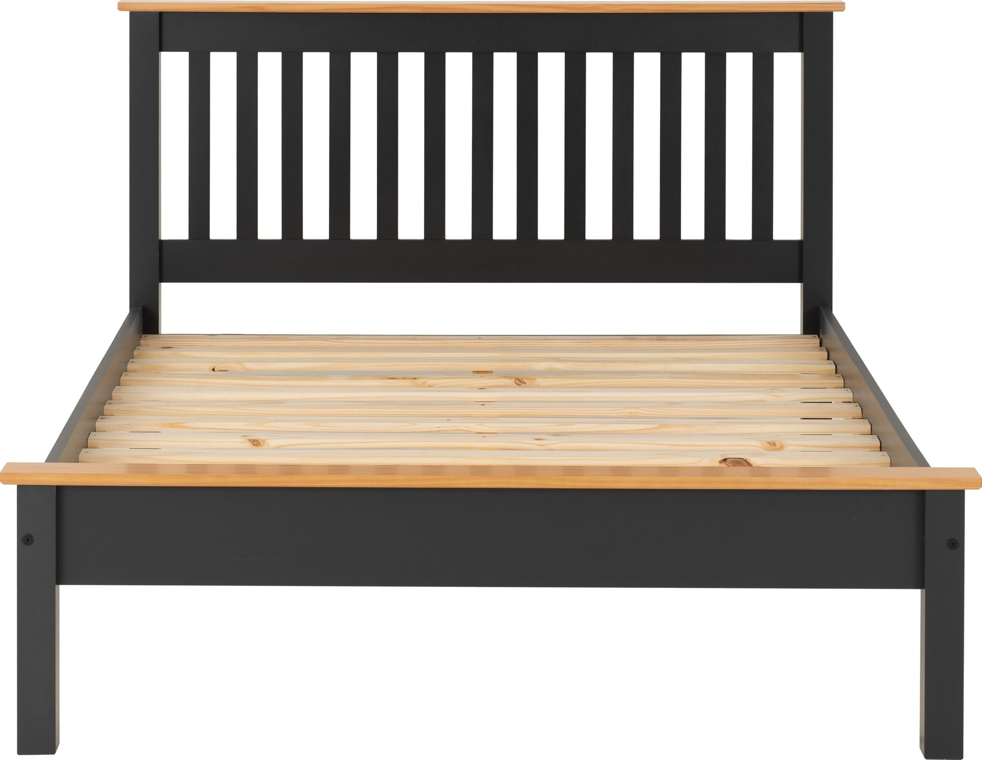 Monaco 4'6" Double Bed Low Foot End - Grey/Oak Effect