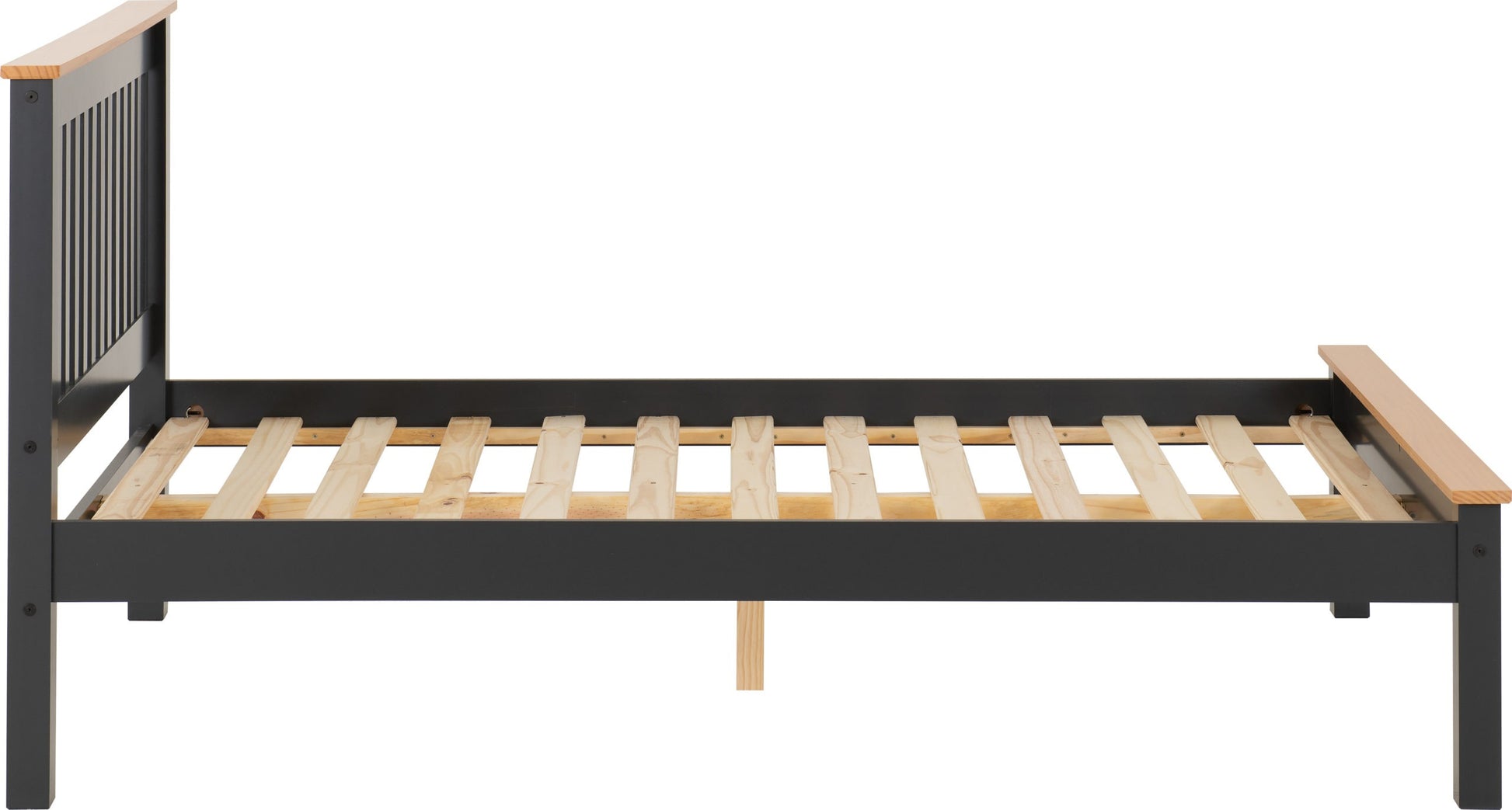 Monaco 4'6" Double Bed Low Foot End - Grey/Oak Effect