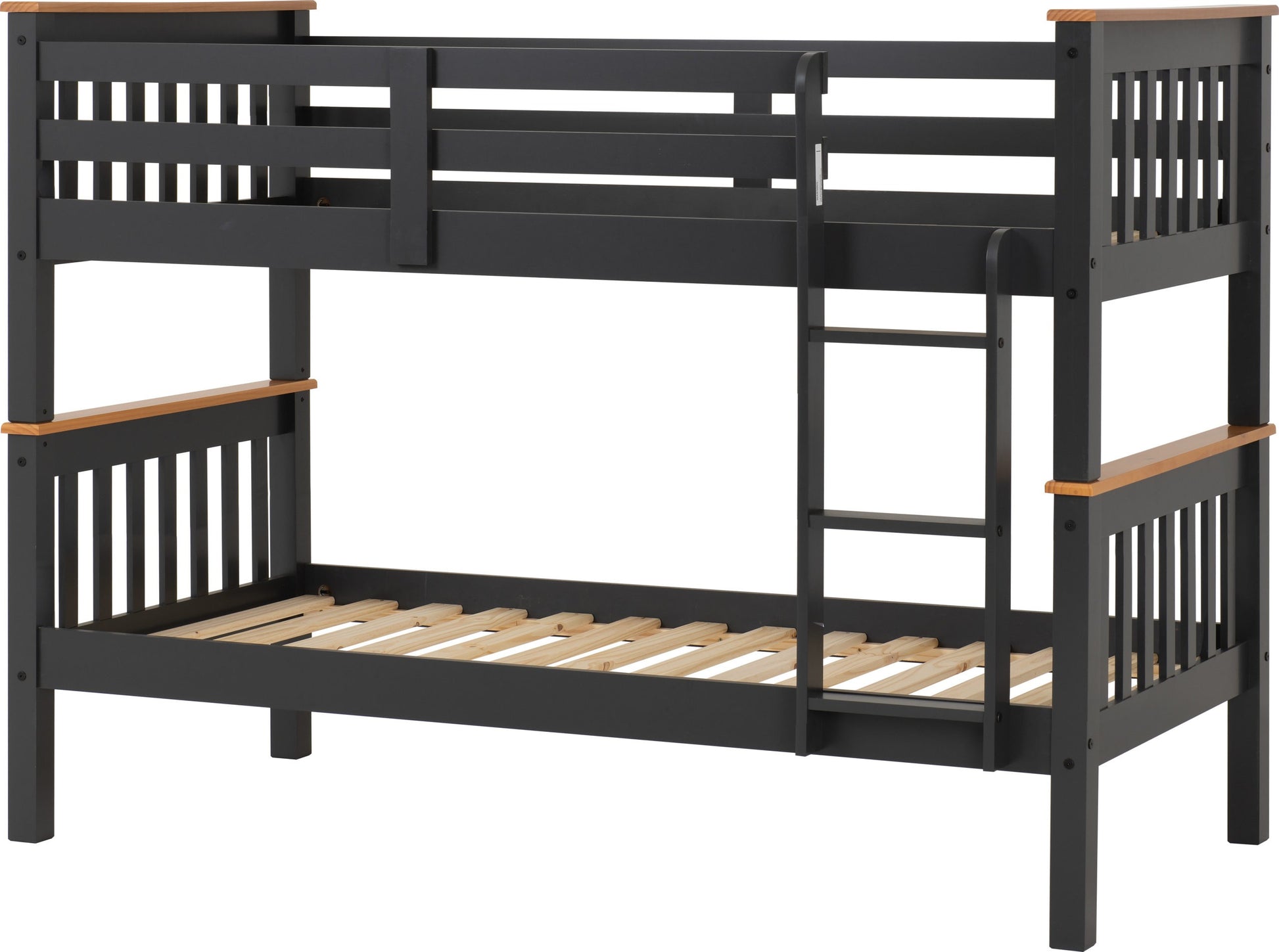 Neptune 3' Bunk Bed - Grey/Oak Effect