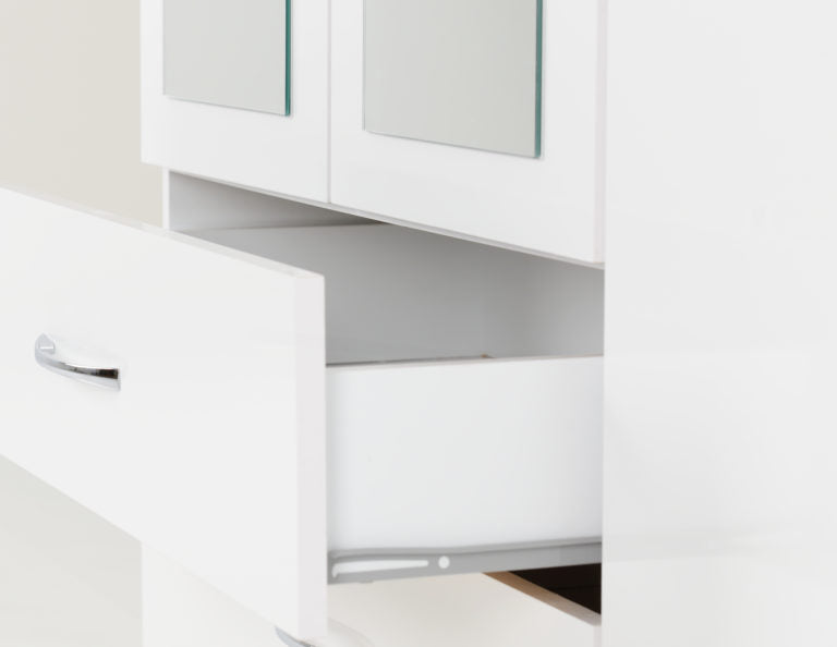 Nevada 3 Door 2 Drawer Mirrored Wardrobe - White Gloss