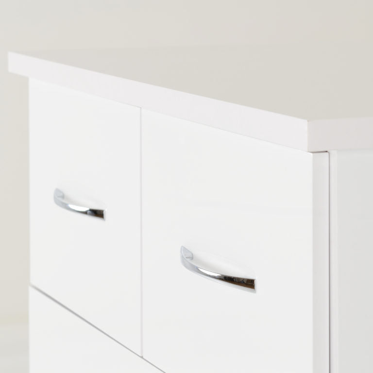 Nevada 5 Drawer Chest - White Gloss