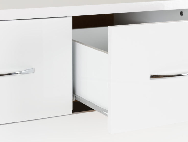 Nevada 4 Door 2 Drawer Mirrored Wardrobe Bedroom Set White Gloss- The Right Buy Store