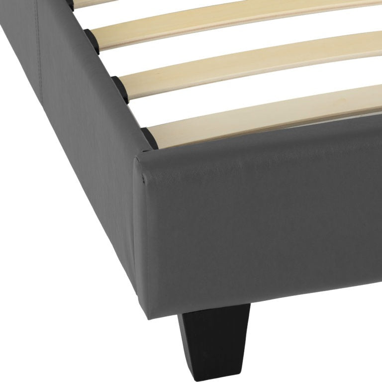 Prado 4'6" Bed Grey Faux Leather- The Right Buy Store