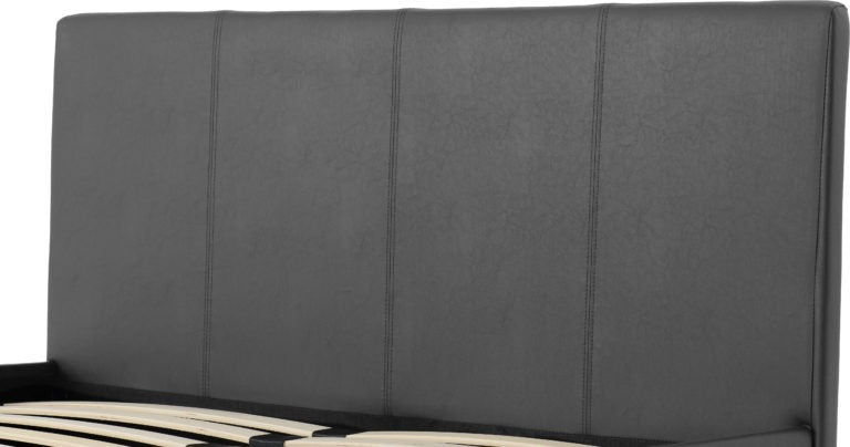 Prado 4'6" Bed Grey Faux Leather- The Right Buy Store