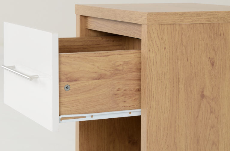 Seville Bedroom Set - White High Gloss/Light Oak Effect Veneer