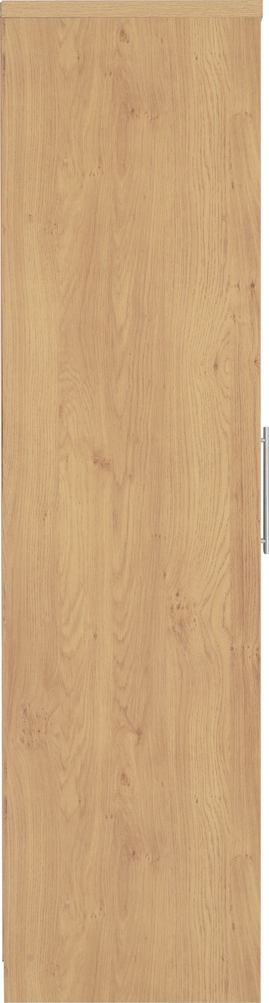 Seville 2 Door Wardrobe - Grey High Gloss/Light Oak Effect Veneer