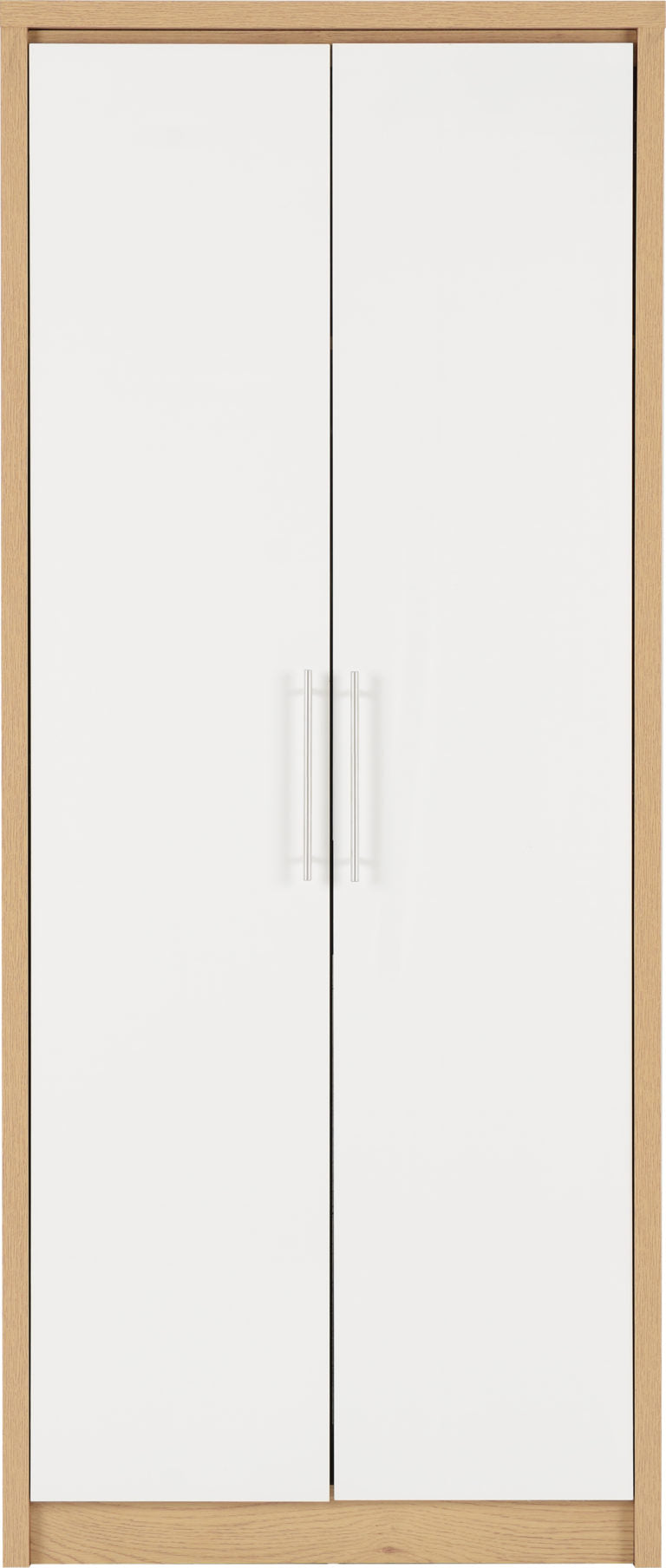 Seville Bedroom Set - White High Gloss/Light Oak Effect Veneer
