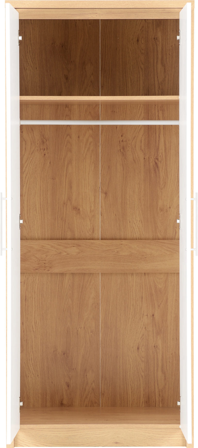 Seville Bedroom Set - White High Gloss/Light Oak Effect Veneer