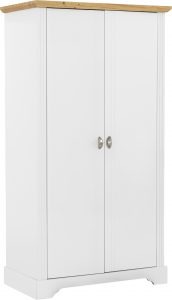 Toledo 2 Door Wardrobe Bedroom Set White/Oak Effect