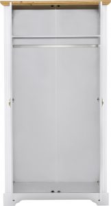 Toledo 2 Door Wardrobe Bedroom Set White/Oak Effect