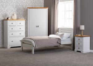 Toledo 2 Door Wardrobe Bedroom Set White/Oak Effect