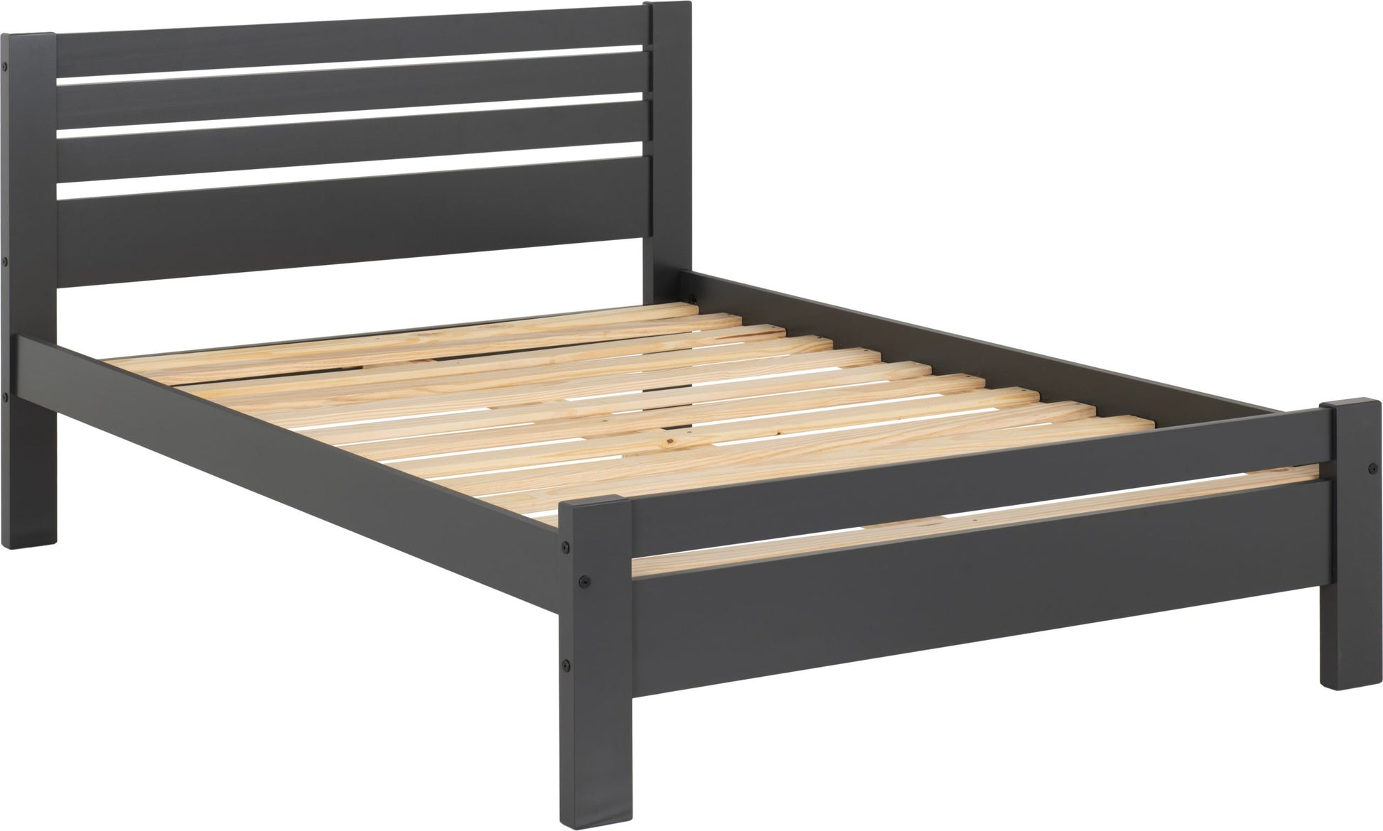 Toledo 4'6" Double Bed - Grey