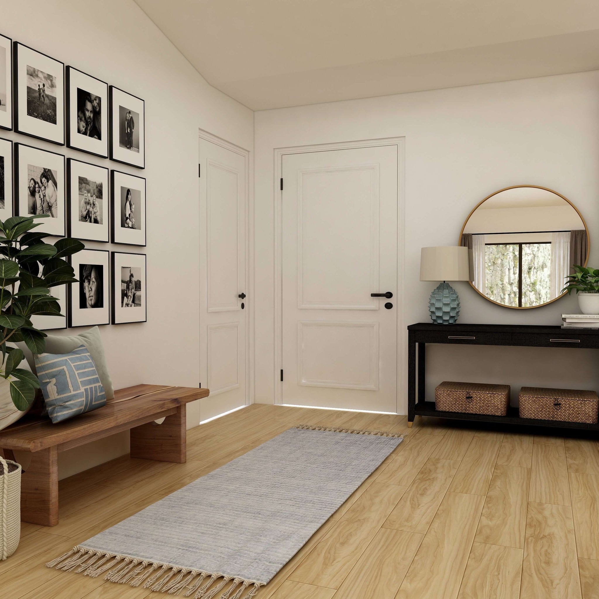 Mirrored Dresser - Blog link to entryway decoration idea