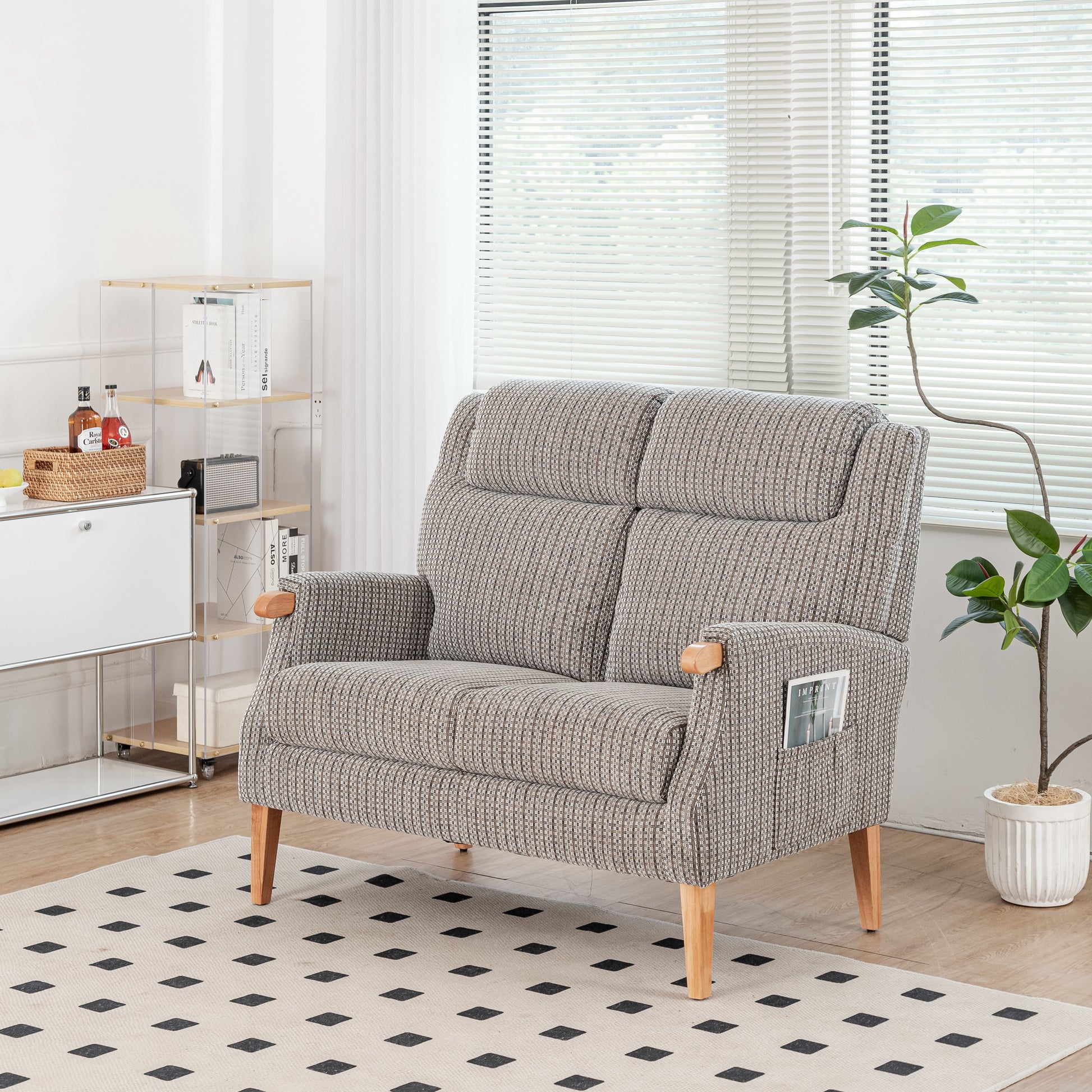 Lisbon 2 Seater Fabric Sofa - Latte 