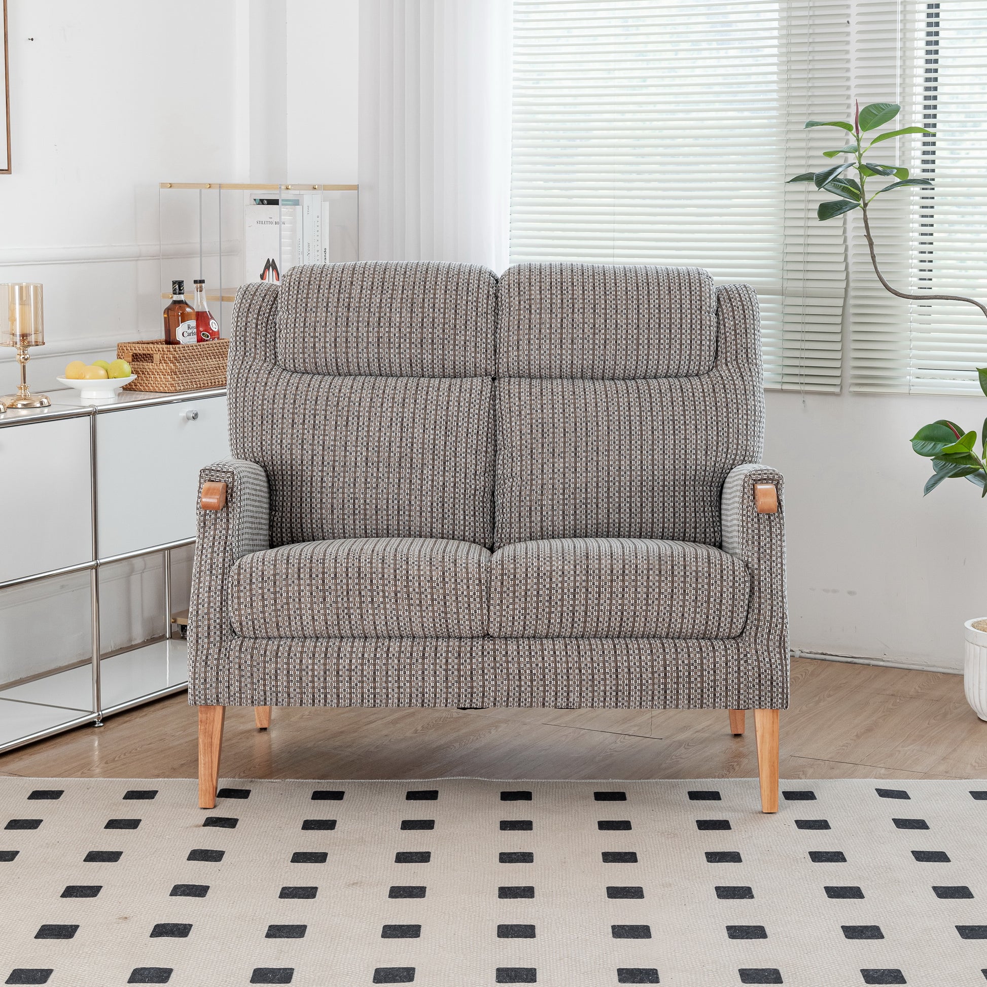 Lisbon 2 Seater Fabric Sofa - Latte 