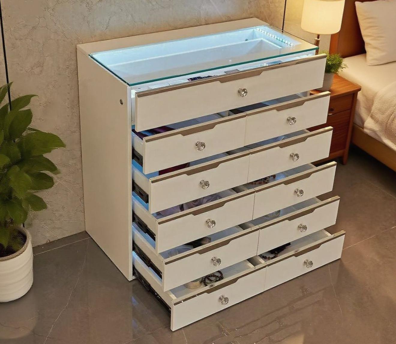 11 Drawer Mini Chest with Led Rainbow Lights