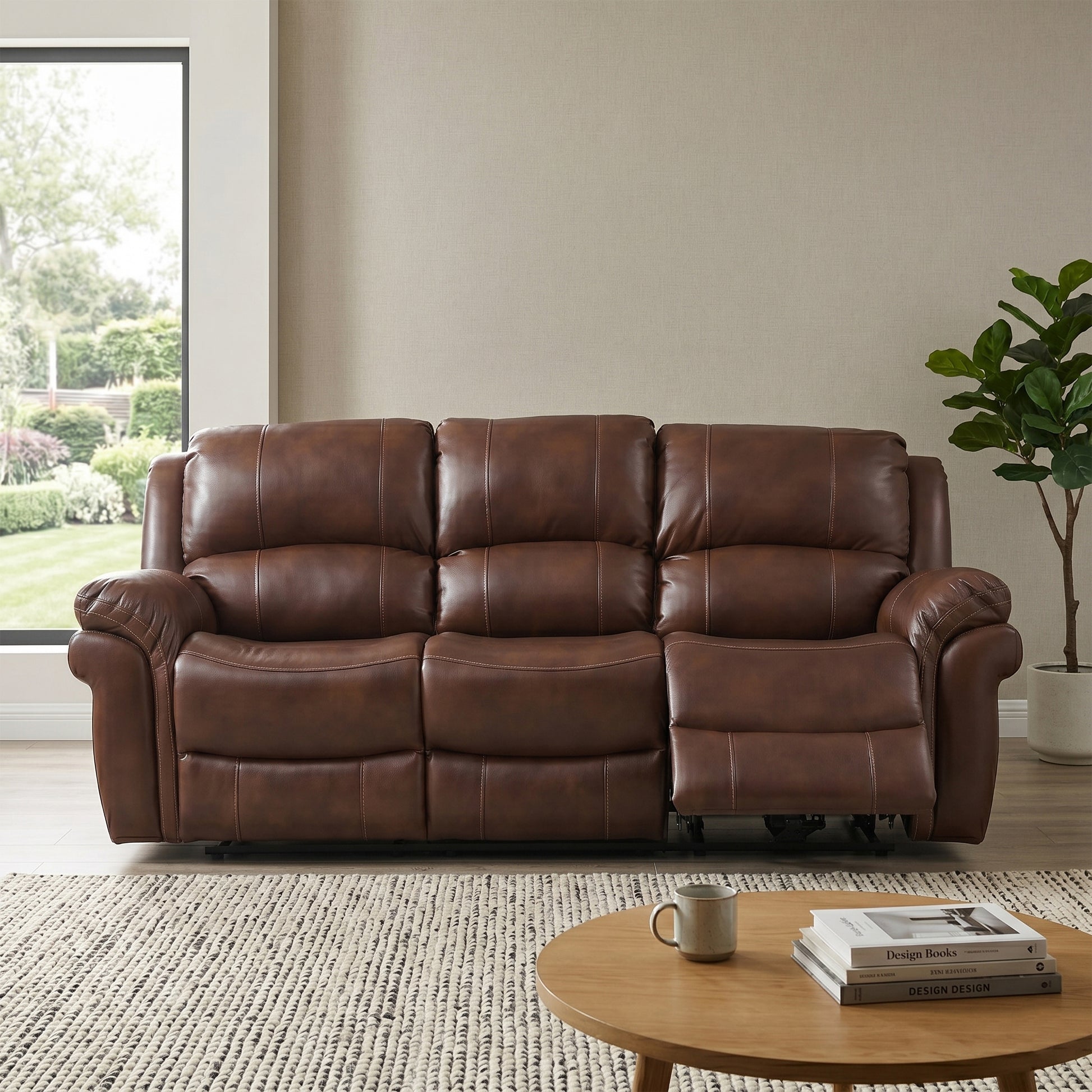 Farnham Power Electric Recliner Sofa Leather Aire - Tan