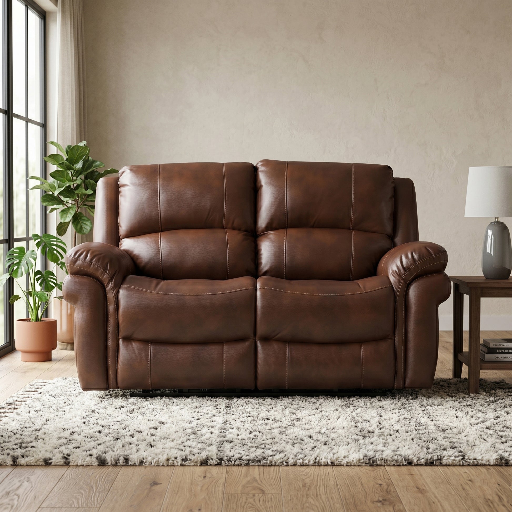 Farnham Power Electric Recliner Sofa Leather Aire - Tan
