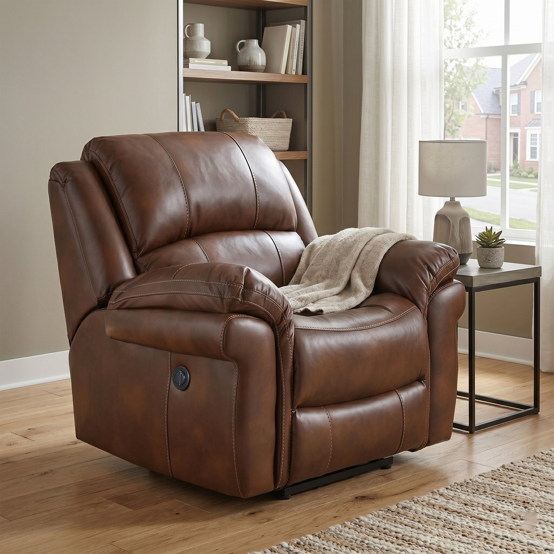 Farnham Power Electric Recliner Sofa Leather Aire - Tan